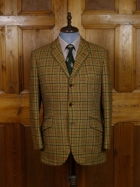1950s 1960s Vintage DAKS Houndstooth Check Tweed Jacket 40-41R
